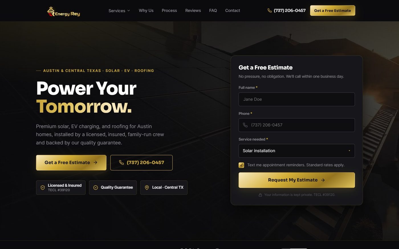 Energy Rey marketing site